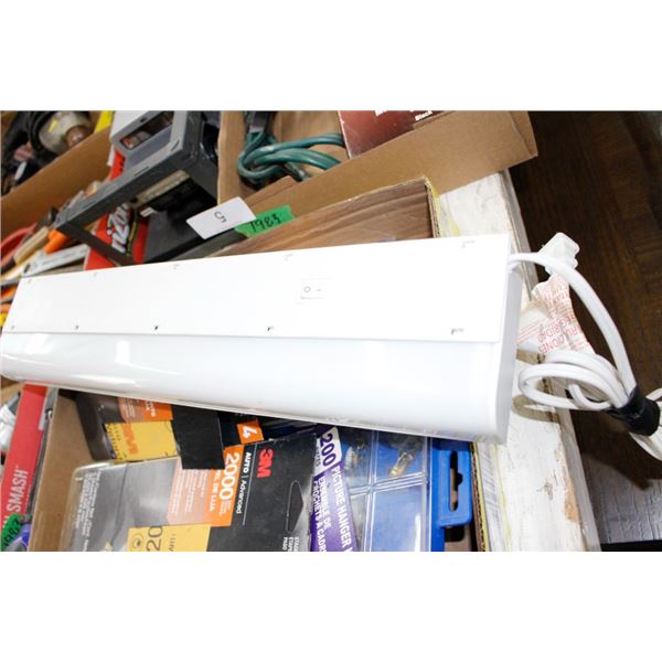 Picture hanger kits, misc fasterners, sand paper,