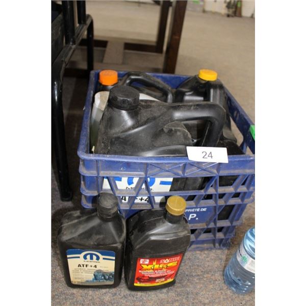 Assorted motor oil, ATF, Windshield wash, anti