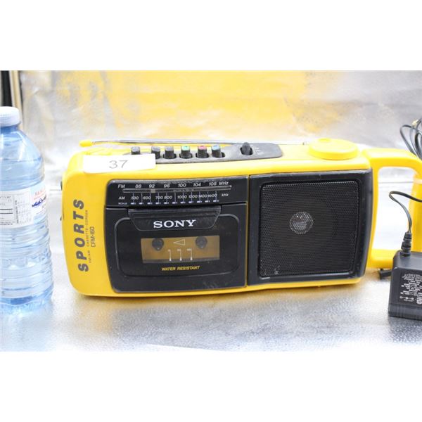 Sony sports mobile cassette player & radio works