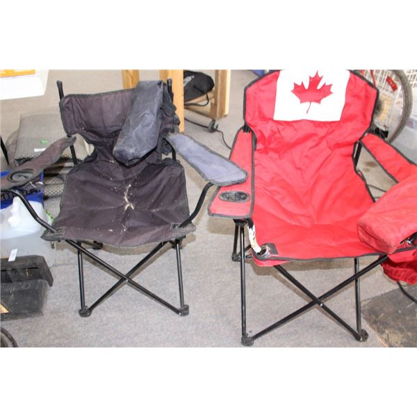 black/blue & red/Canada folding lawn chairs