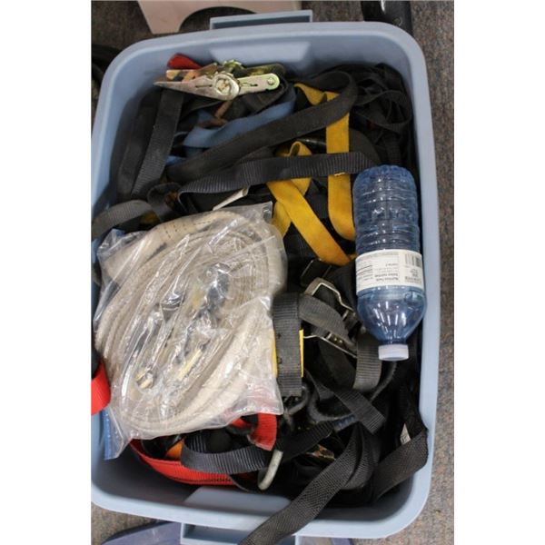 Bin of ratchet straps