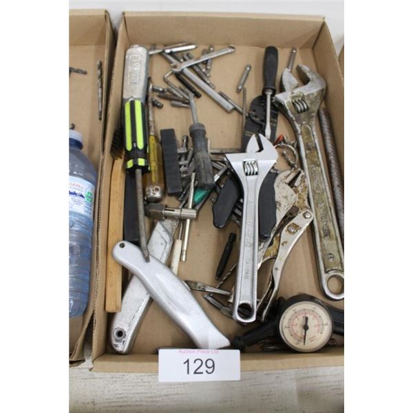 Cresent wrenches, exacto knives, Vice grip,
