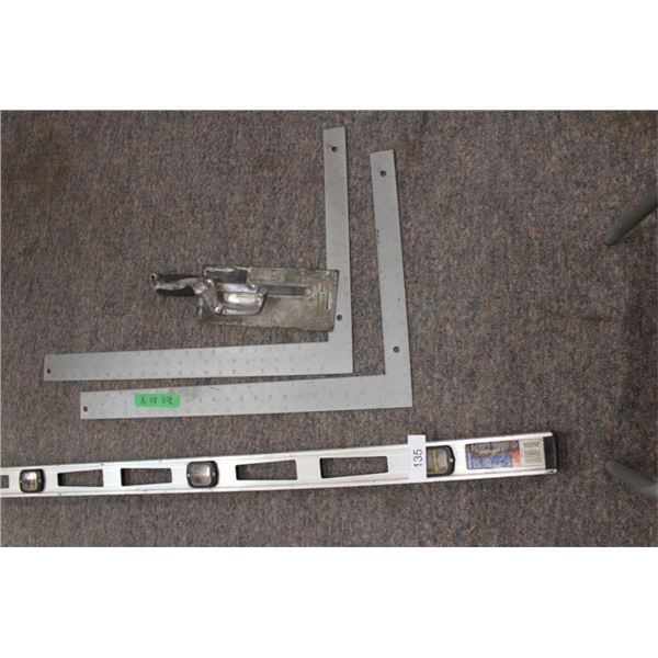 Mastercraft level, carpenters squares, mini
