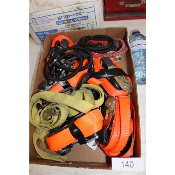 Ratchet straps, tie down straps, bungee cords