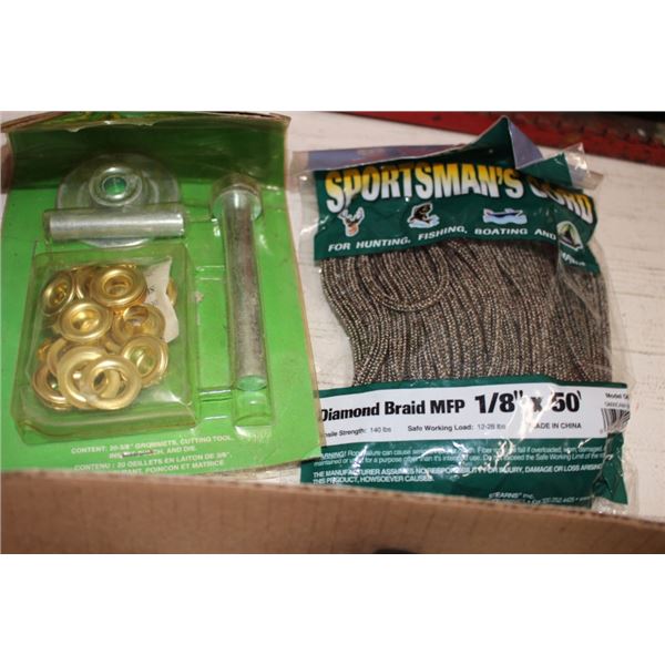 Vinyl satchel, tiedown ropes, Wire rope,