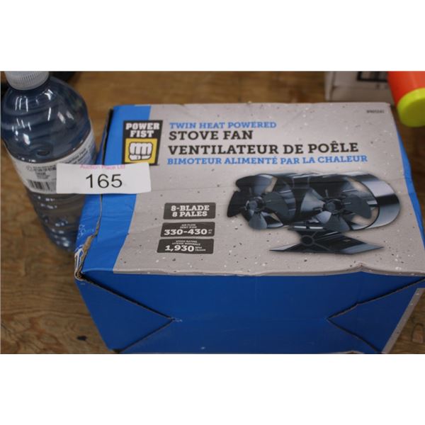 Twin heat powered stove fan