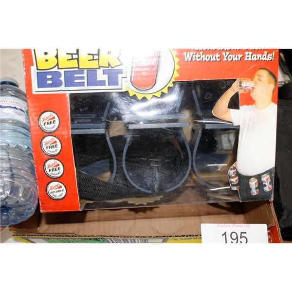 Beer belt, Off! powerpad lamp, frisbee