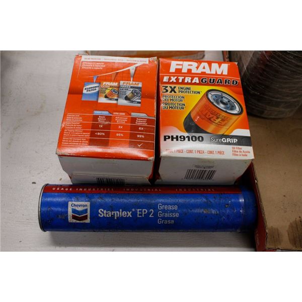 Oil filter, Starplex EP2 grease, motor oil,
