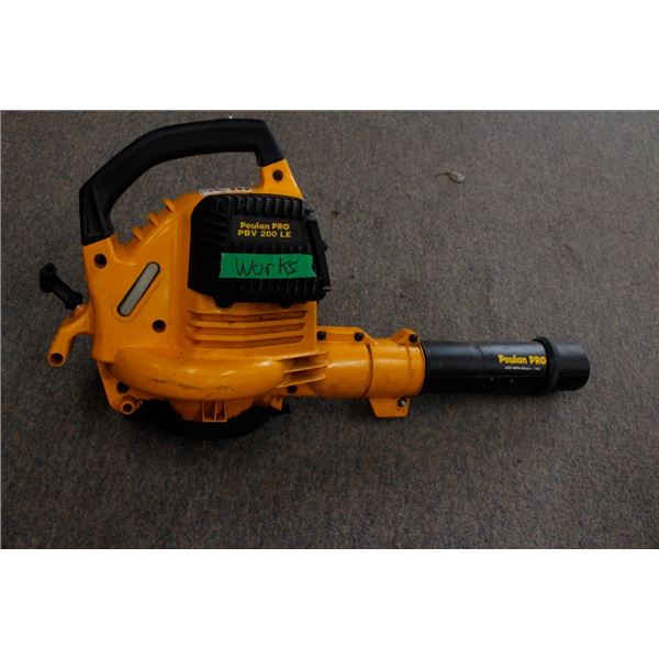 Poulan gas power PRO leaf blower works