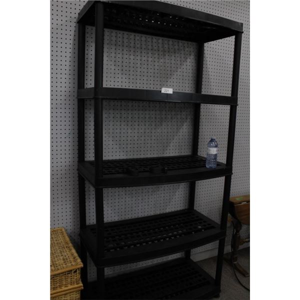 Plastic storage shelves