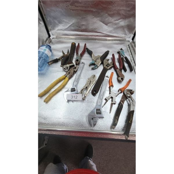 Cresent wrenches, vise grips, channel lock pliers