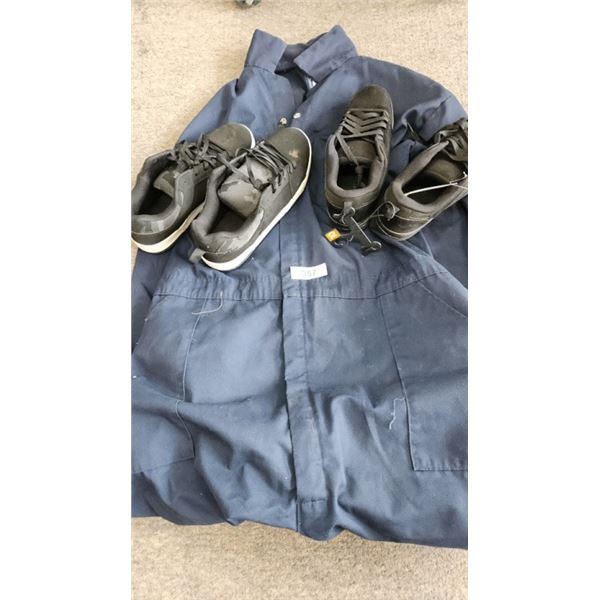 Coveralls size 52T, pairs of shows size 10