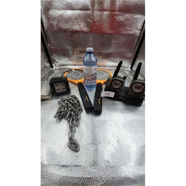 Electric fly swatter, walkie talkies, chains, led