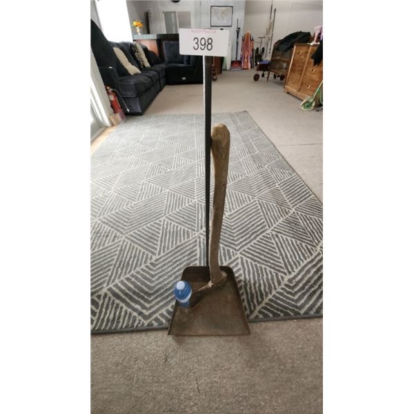 Fireplace ash scoop, axe