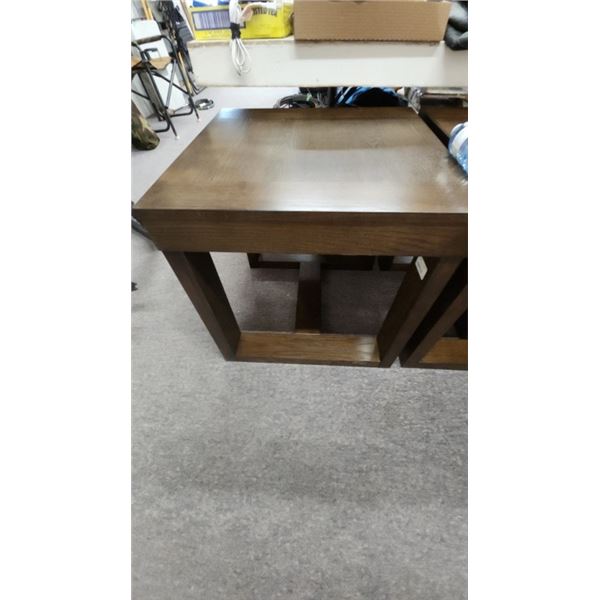 Square End tables DK Brown Fnsh