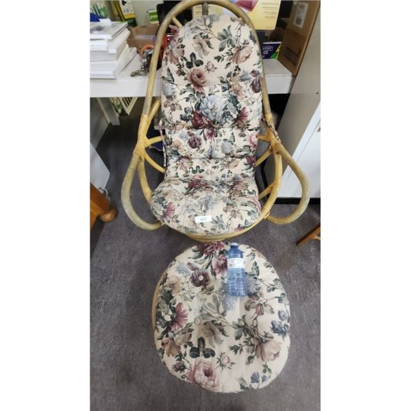 Floral chair and ottoman