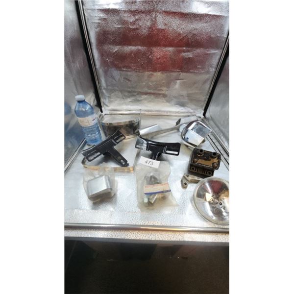 Vintage motor bike  parts, light bezels, lamps