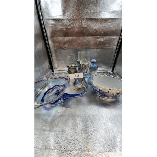Decorative bowls, candle holder