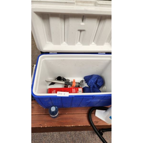 Cooler, water sprinkler, bike tire pump, etc