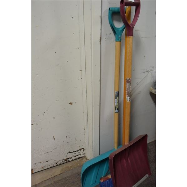 Snow shovels and broom