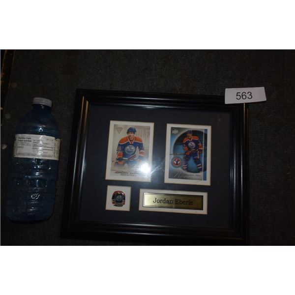 Framed Jordan Eberle hockey cards