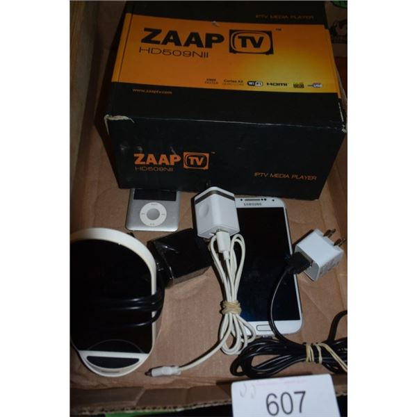 Zaap TV media player, samsung phone, ipod,