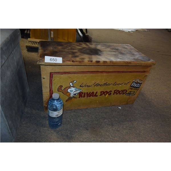 Rival dog food wood chest