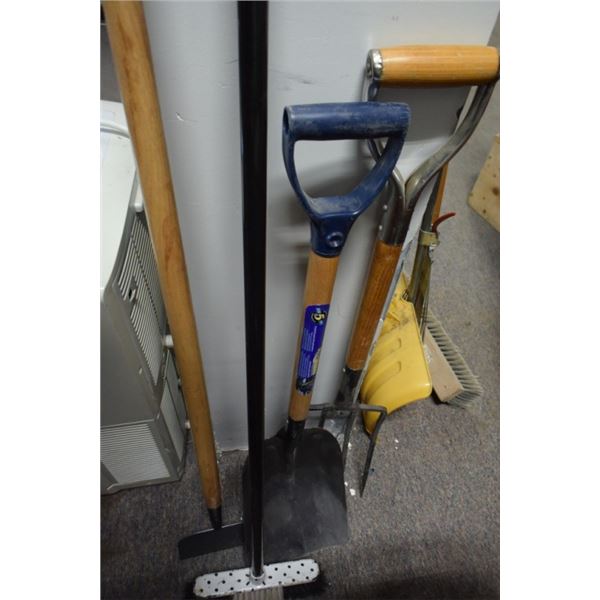 shovel, scraper, pitch fork, broom