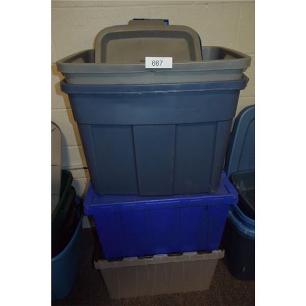 Plastic storage bins