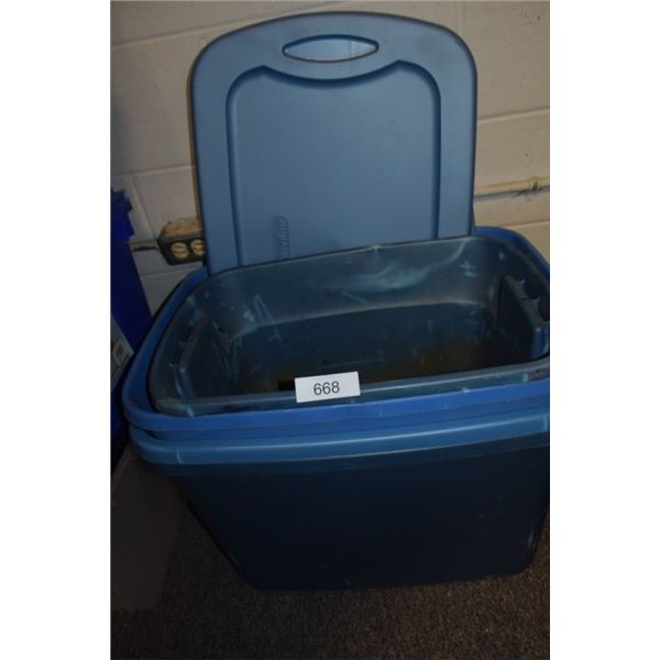 Plastic storage bins