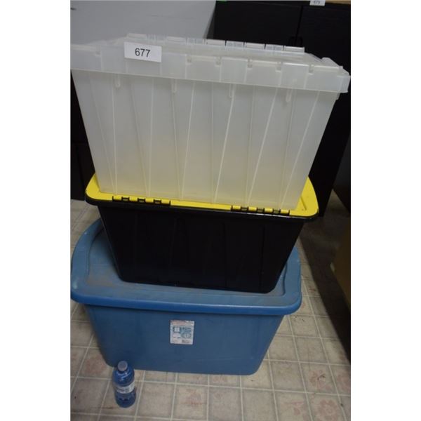 Plastic storage bins