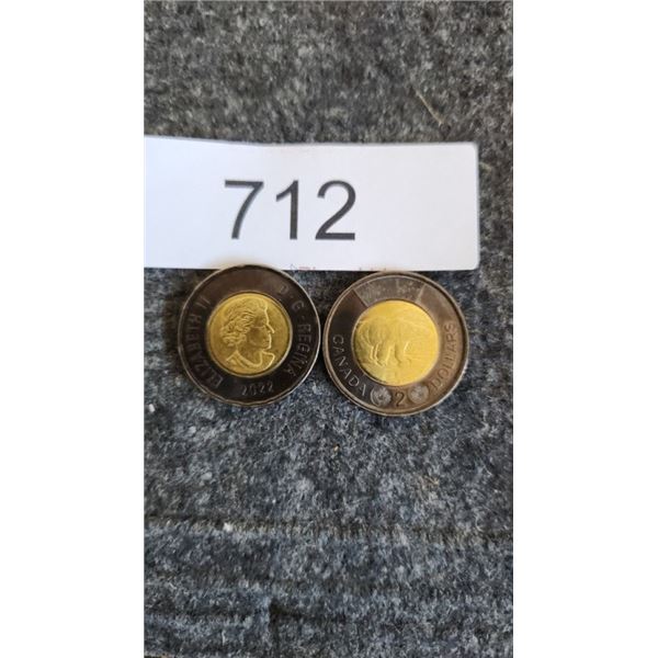 2-2022 Canadian $2 Polar Bear / Solemn Tribute