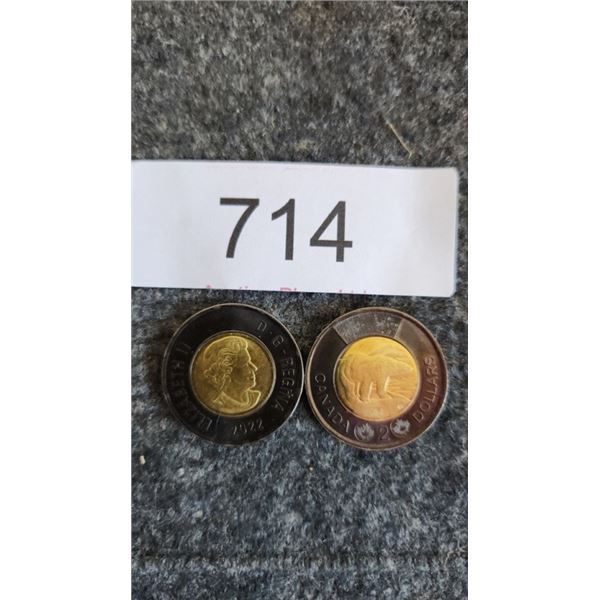 2-2022 Canadian $2 Polar Bear / Solemn Tribute