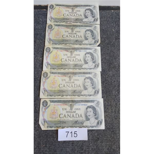 5-1973 One Dollar Bills