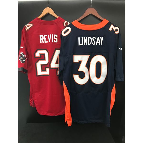 LOT OF 2 FOOTBALL JERSEYS (REVIS AND LINDSAY)