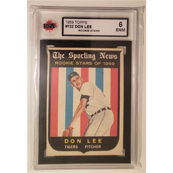 1959 TOPPS NO.132 DON LEE ROOKIE STARS KSA GRADED 6