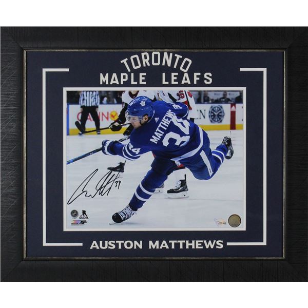 CUSTOM FRAMED AUSTON MATTHEWS SIGNED DISPLAY (FANATICS COA)
