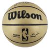 Image 2 : MAGIC JOHNSON AND LARRY BIRD SIGNED WILSON GOLD BASKETBALL (BECKETT COA)