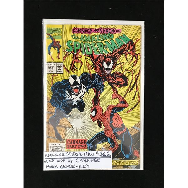MARVEL COMICS THE AMAZING SPIDER-MAN NO.362 (2ND APP OF CARNAGE)