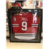 Image 1 : CUSTOM FRAMED BOBBY HULL SIGNED AND INSCRIBED CHICAGO BLACKHAWKS JERSEY (JSA COA)