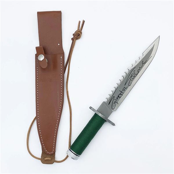 SYLVESTER STALLONE SIGNED RAMBO ARMY KNIFE (STALLONE COA)
