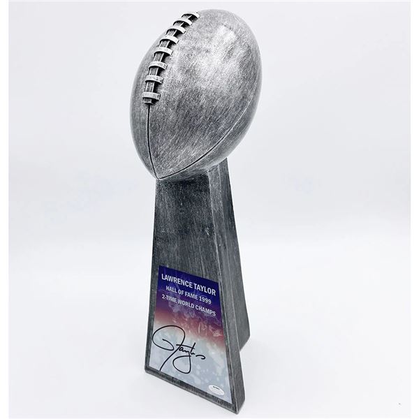 LAWRENCE TAYLOR SIGNED FULL SIZE TROPHY (BECKETT COA)