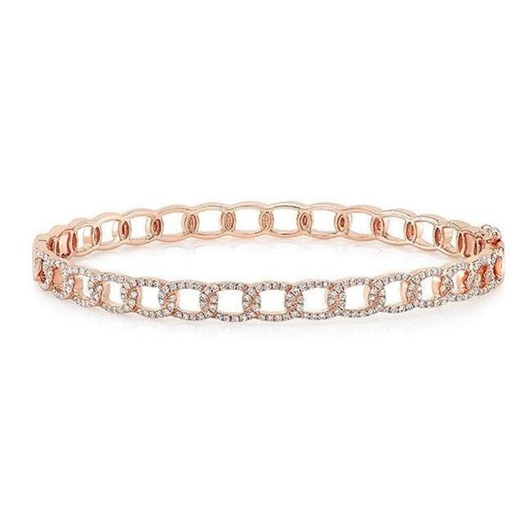 Gunderson's 14K Rose Gold Diamond Bangle – 196 Round Diamonds, 0.72ct