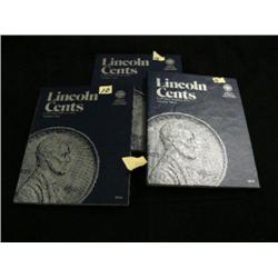 Lot of 3 partially filled books of Lincoln head pennies (194)