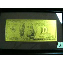 $100 framed gold certificate (154)