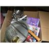 Image 2 : Box of household cook ware, mirror, towel rail, cooking pots, box of misc. and ironing board (199)