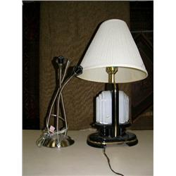 Lot of 2 lamps: Stainless steel lamp (199)