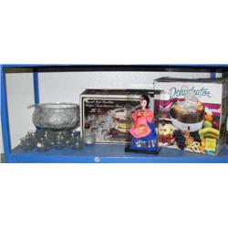 Punch bowl set, Chinese doll and food dehydrator (159)