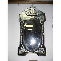 Oval Venetian style mirror with square border (4)