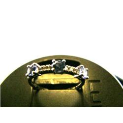 Tanzanite and diamond lady's ring, 14K white gold, tanzanite: round, faceted, approx. .50 carats, tr